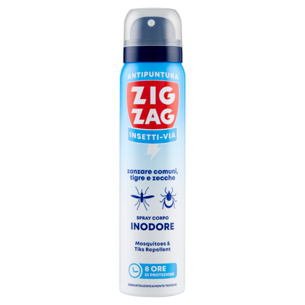 Zig Zag Insetti-Via Antipuntura zanzare comuni, tigre e zecche Inodore 100 ml