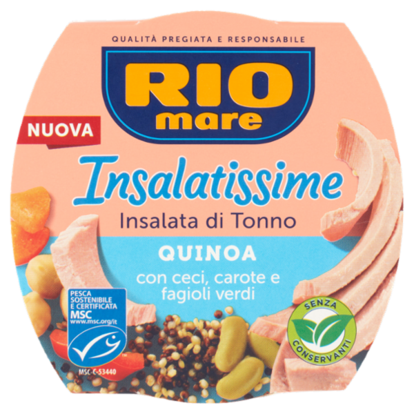 Rio mare Insalatissime Insalata di Tonno Quinoa con ceci, carote e fagioli verdi 160 g