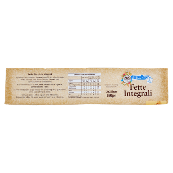 Mulino Bianco Fette Biscottate Integrali Ricche di Fibre 630g