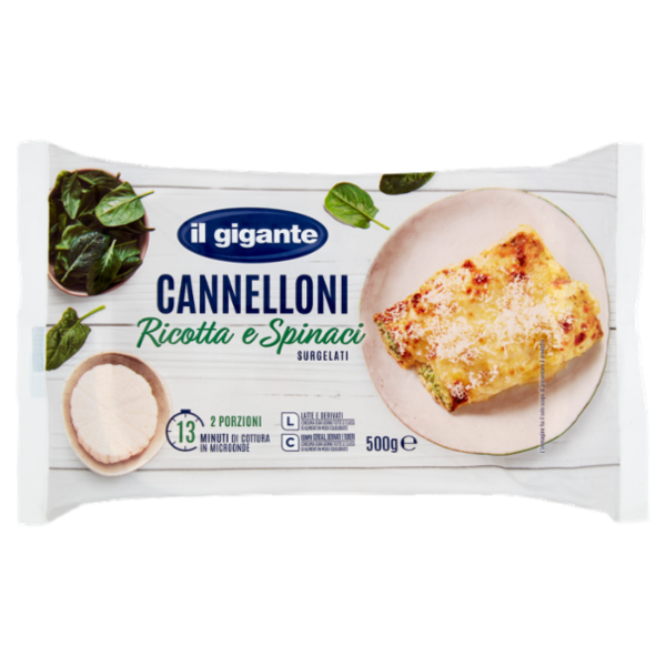 IL GIGANTE Cannelloni Ricotta e Spinaci Surgelati 500 g