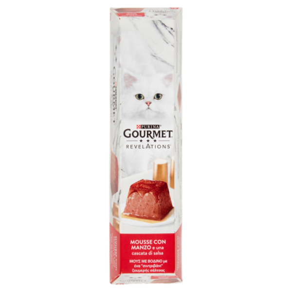 PURINA GOURMET Revelations Mousse con Manzo e una cascata di salsa 4 x 57 g