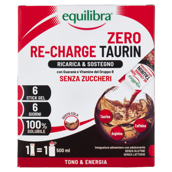equilibra Re-Charge Taurin Zero Stick Gel 6 x 30 ml