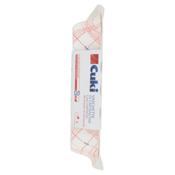 Cuki Conserva e Cuoce Vaschette in Cartoncino con Coperchi 4 Porzioni 2 pz