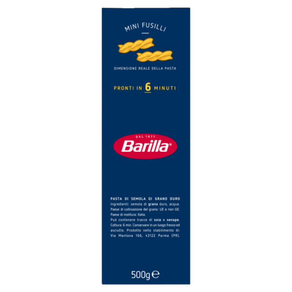 Barilla Pasta Piccolini Mini Fusilli 500g
