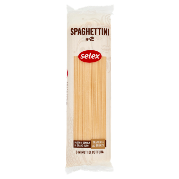 Selex Pasta di Semola Trafilata al Bronzo Spaghettini 500 g