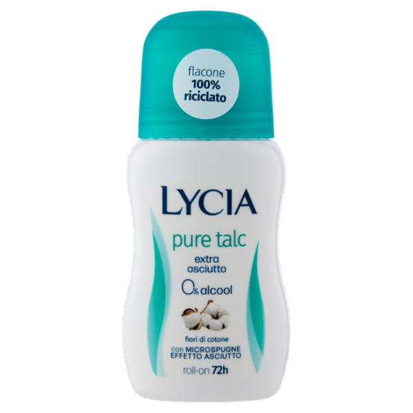 Lycia pure talc Deodorante Roll-On fiori di cotone 50 ml