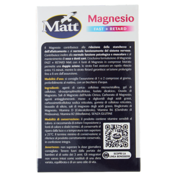 Matt Benessere Magnesio Fast + Retard 30 compresse 34,5 g