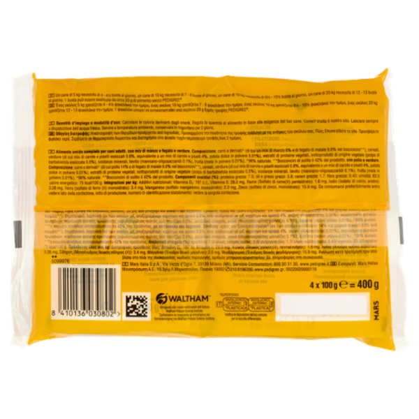 Pedigree Adult Manzo Fegato/Pollo Salsa cibo umido cane 4x100g