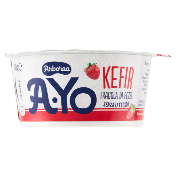 Arborea A-Yo Kefir Fragola in Pezzi Senza Lattosio 140 g