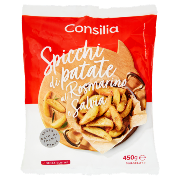 Consilia Patate a Spicchi al Rosmarino e Salvia Prefritte Surgelate 450 g