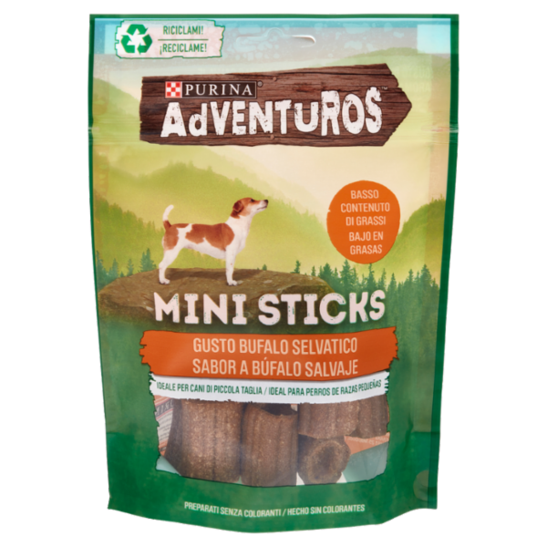 PURINA ADVENTUROS Mini Sticks per cane piccolo Bufalo Selvatico 90 g