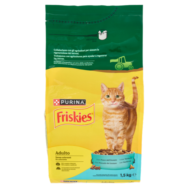 PURINA FRISKIES Adult Pesce dell'Oceano e con Verdure 1,5kg