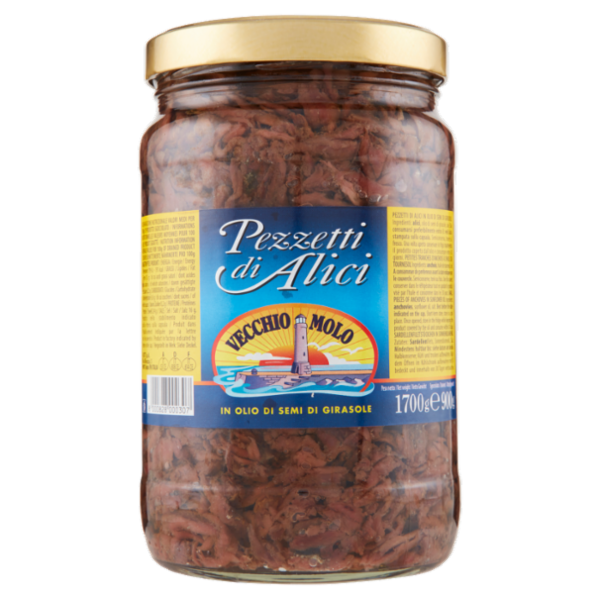 Vecchio Molo Pezzetti di Alici in Olio di Semi di Girasole 1700 g