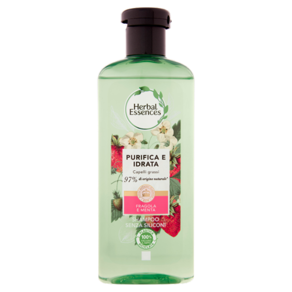 Herbal Essences Shampoo Formula Vegana Purifica e Idrata con Fragola e Menta 250 ml