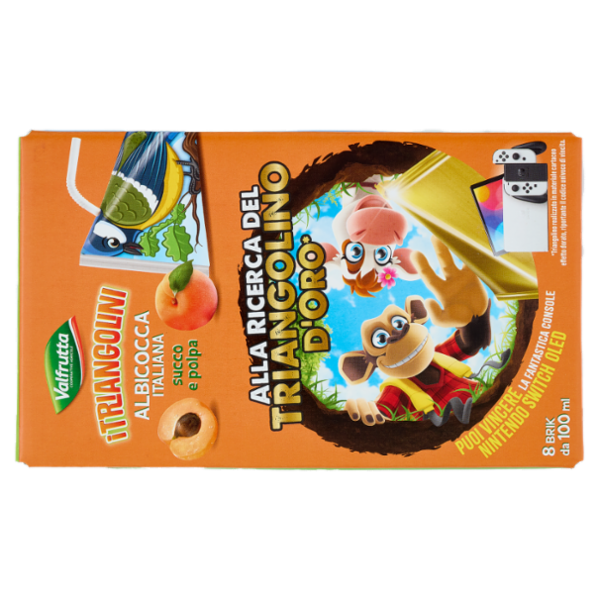 Valfrutta i Triangolini Albicocca Italiana succo e polpa Brik 8 x 100 ml