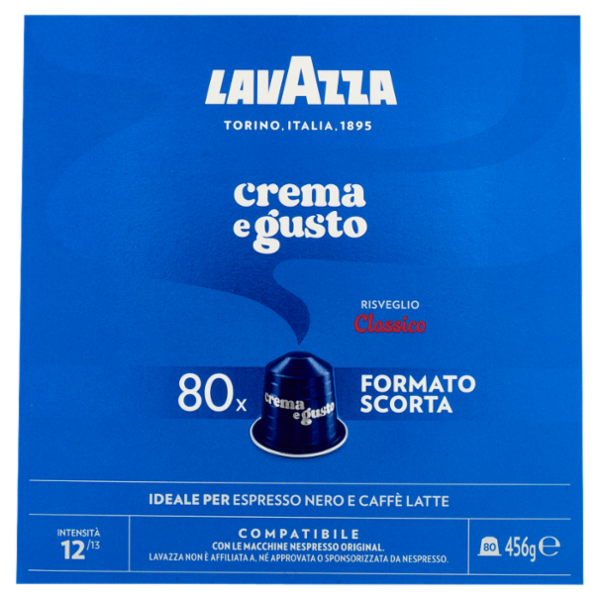 Lavazza crema e gusto Classico Compatibile con Nespresso Original 80 Capsule 456 g
