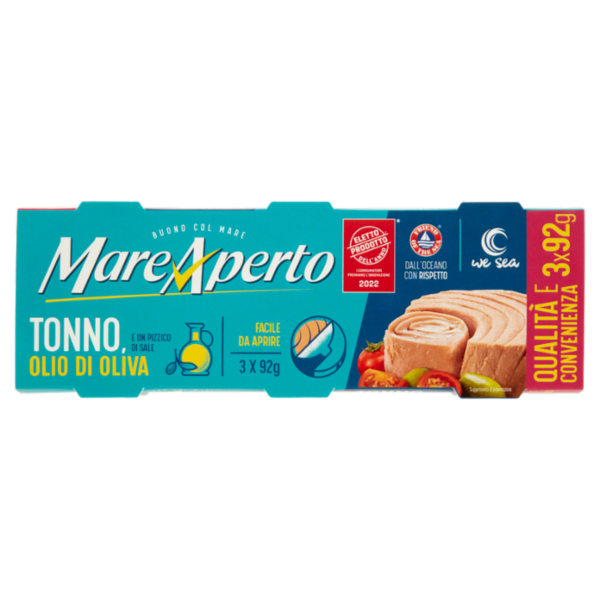MareAperto Tonno, Olio di Oliva e un Pizzico di Sale 3 x 92 g