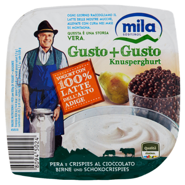 Mila Gusto+Gusto Pera e Crispies al Cioccolato 150 g