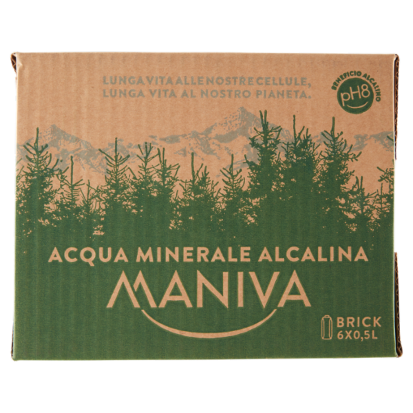 Maniva Acqua Oligominerale Alcalina Smile-Box 6 x 0,5 L