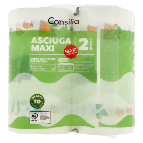 Consilia Asciugatutto 2 Veli Maxi 2 rotoli