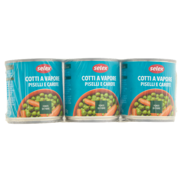 Selex Piselli e Carote al Vapore 3x150 g