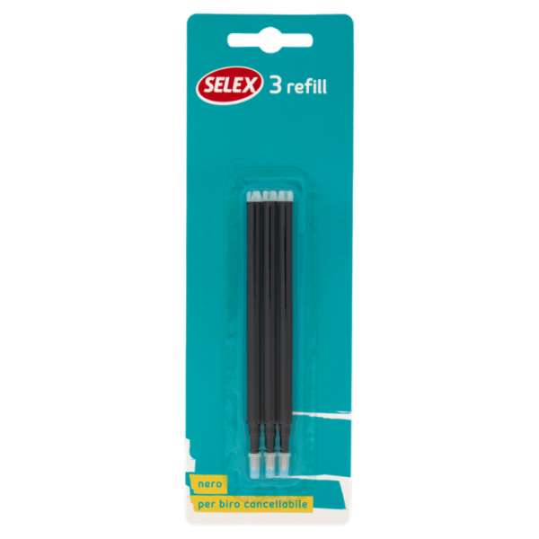 Selex Penna a Sfera Nera Cancellabile Refill 3 pezzi