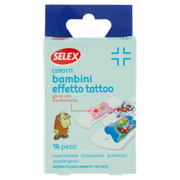 Selex Cerotti per Bambini Effetto Tatoo 2 Formati 16 pezzi