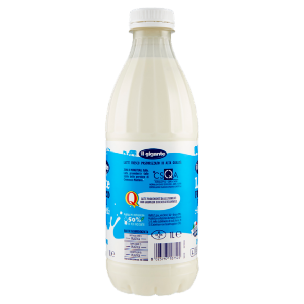 IL GIGANTE Latte Fresco Pastorizzato Alta Qualità Intero 1 L