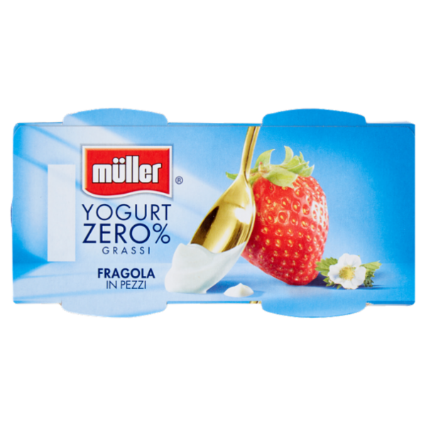 müller Yogurt Zero% Grassi Fragola in Pezzi 2 x 125 g