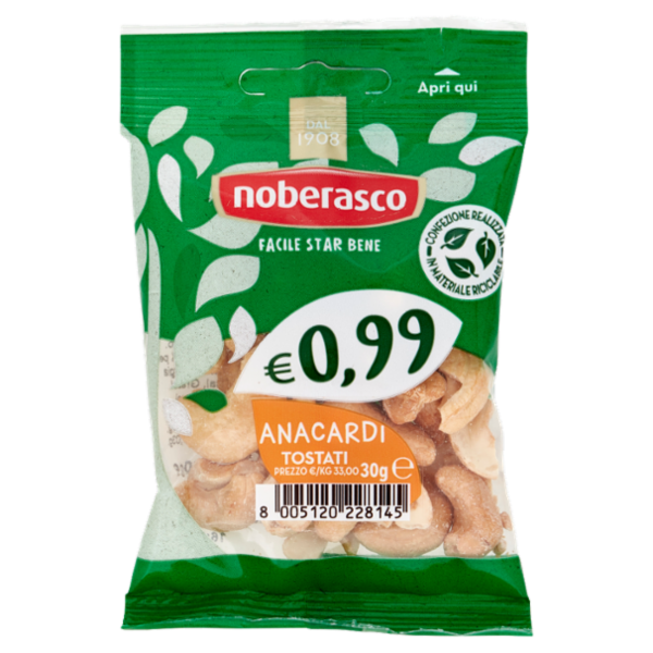 noberasco € 0,99 Anacardi Tostati 30 g