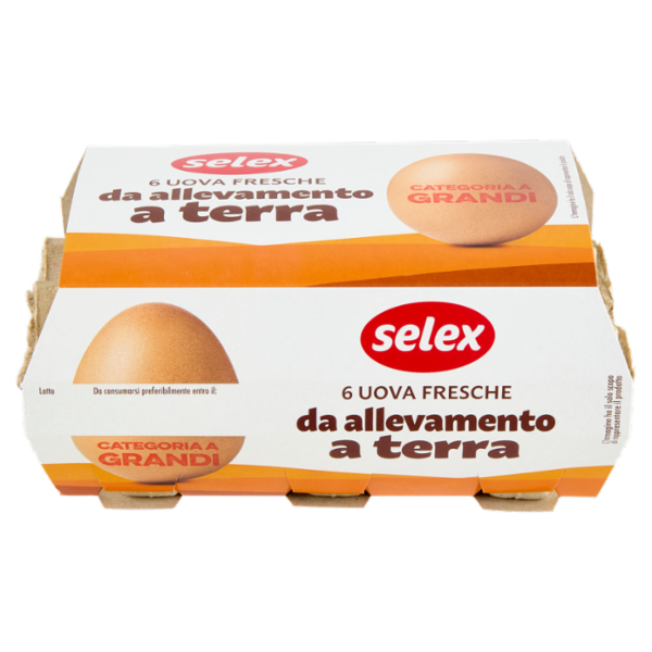 Selex 6 Uova Fresche Grandi da Allevamento a Terra Categoria A