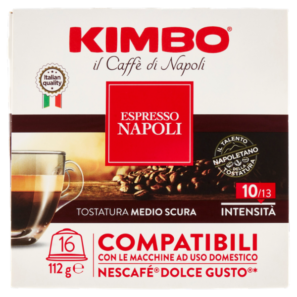 Kimbo Espresso Napoli Capsule Compatibili con le Macchine Nescafé Dolce Gusto* 16 x 7 g