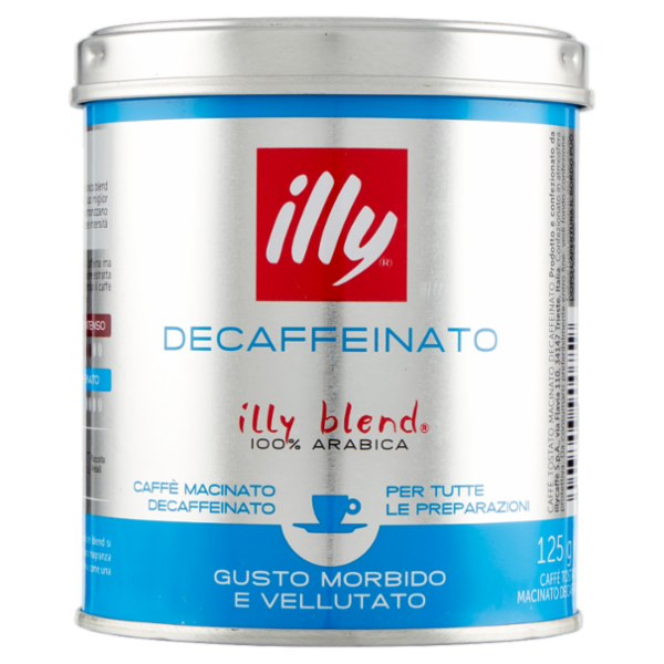 illy Decaffeinato Caffè Macinato Decaffeinato per Tutte le Preparazioni 125 g
