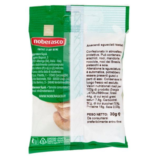 noberasco € 0,99 Anacardi Tostati 30 g