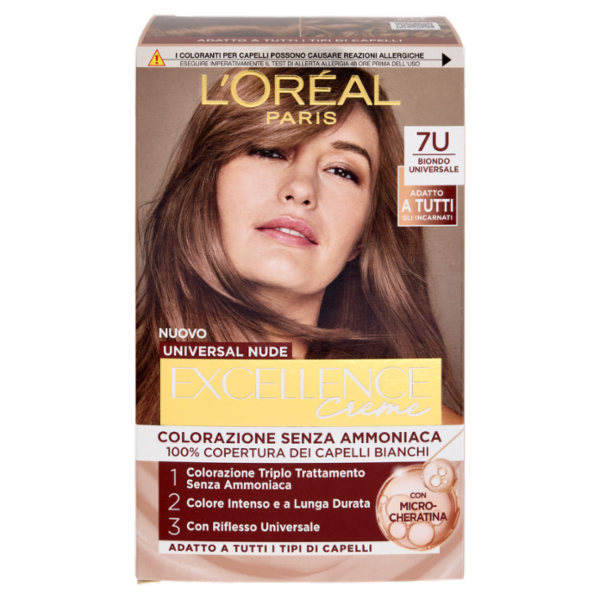 L'Oréal Paris Excellence Creme Universal Nude Colorazione Senza Ammoniaca 7U Biondo Universale