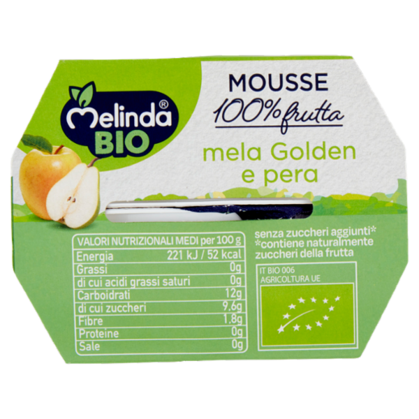 Melinda Bio mousse mela Golden e pera 2 x 100 g