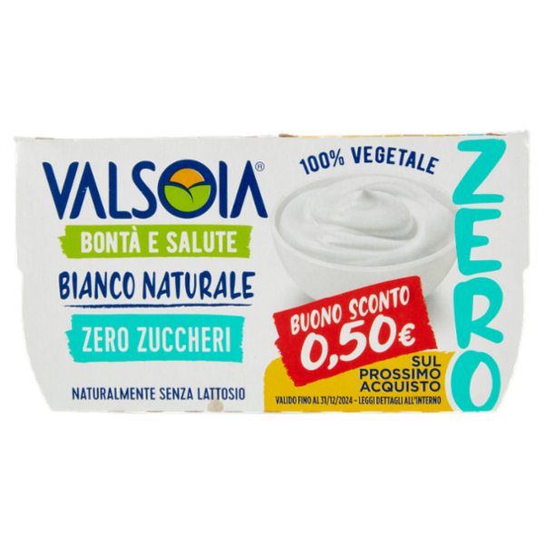 Valsoia Bontà e Salute Bianco Naturale Zero Zuccheri 2 x 125 g