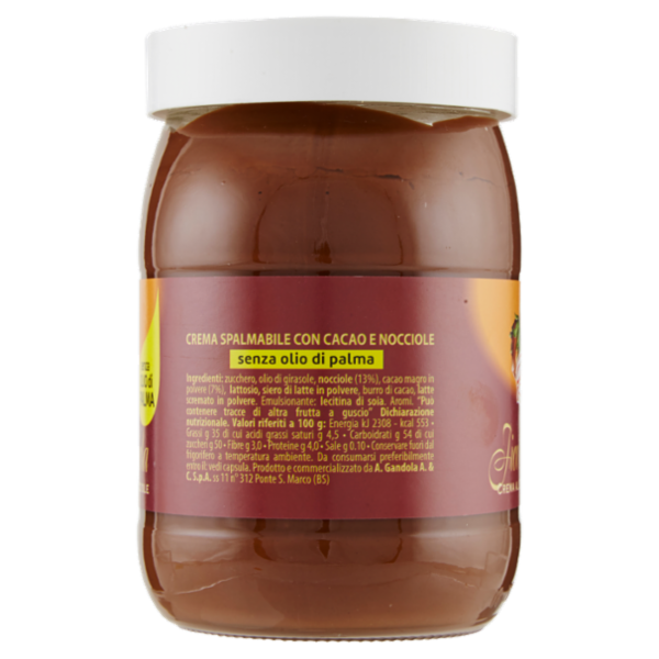 Gandola Fior di nocciola Crema al Cacao e Nocciole 750 g