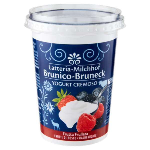 Latteria Brunico Yogurt Cremoso Frutta Frullata Frutti di Bosco 500 g