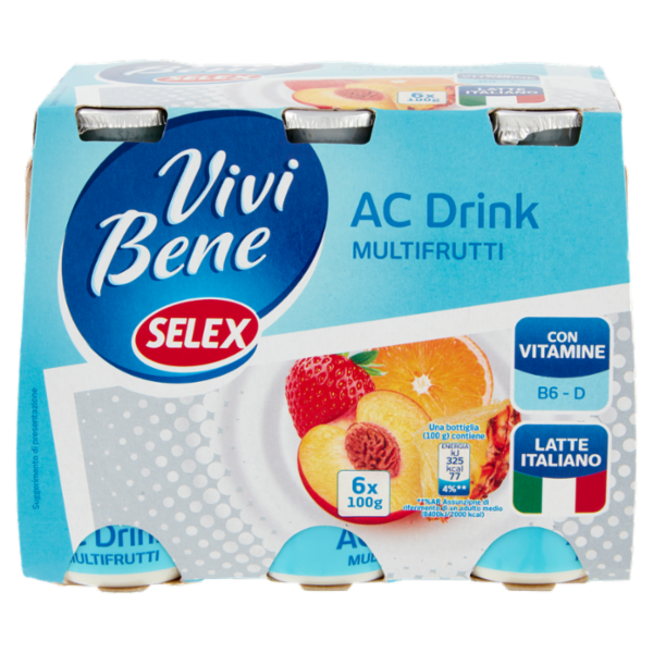 Selex Vivi Bene Ac Drink Multifrutti con Vitamine B6, D 6x100 g