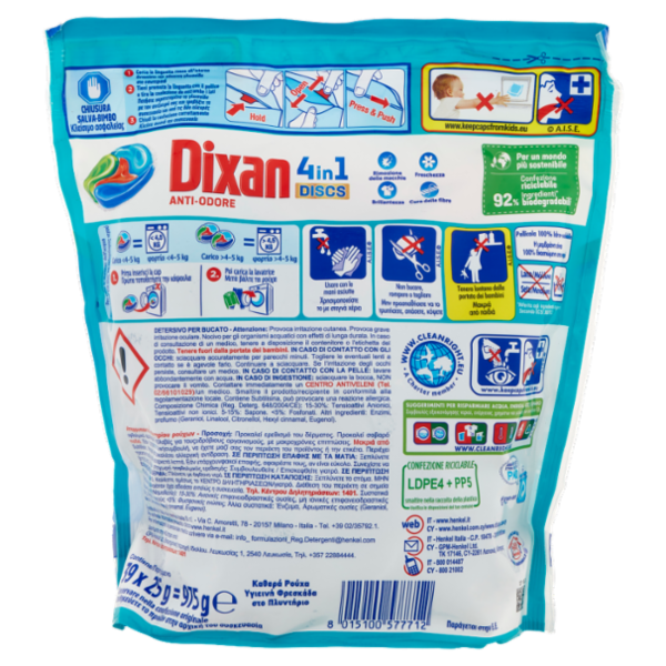 DIXAN Discs Anti-Odore 39pz (975g)