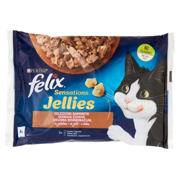 FELIX Sensations Jellies Selezioni Saporite in gelatina (Anatra, Agnello) 4 x 85 g
