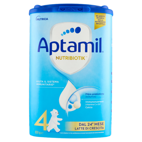 APTAMIL 4 - Latte di crescita dai 24 mesi, Polvere, Supporta il Sistema Immunit con le Vit C&D, 830g