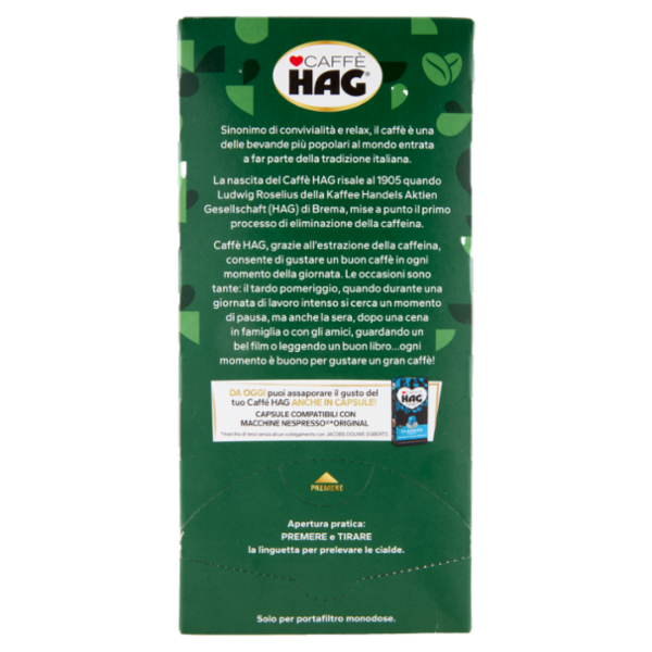 Caffè HAG 18 cialde di Caffè Decaffeinato 126g