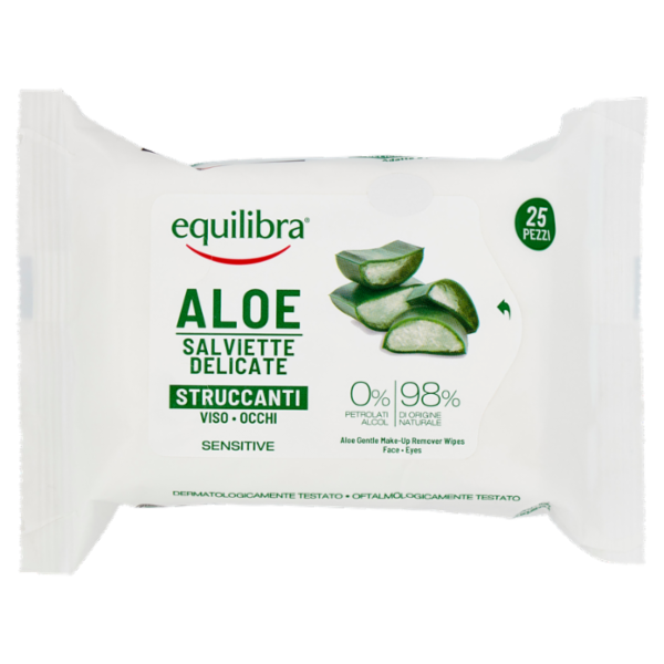 equilibra Aloe Salviette Delicate Struccanti 25 pz