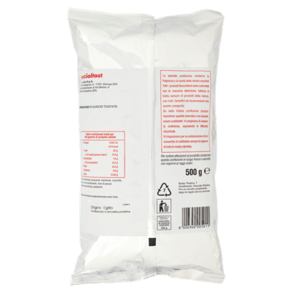noccioltost arachidi in guscio tostate 500 g