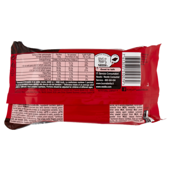 KITKAT Dark Wafer ricoperto di Cioccolato Fondente 3 snack da 41,5g