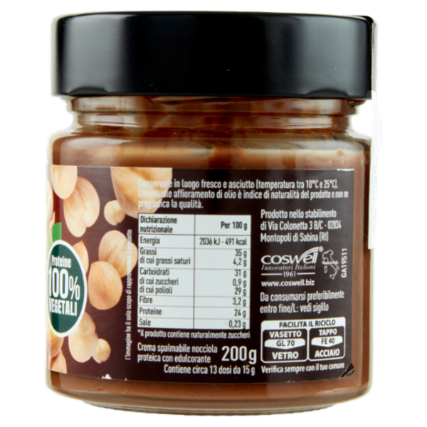 L'Angelica Protein Natur Power Crema Nocciola Proteica 200 g