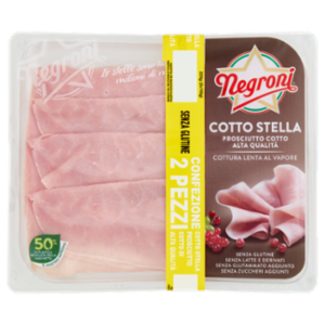 Negroni Cotto Stella Prosciutto Cotto Alta Qualità 2 x 110 g