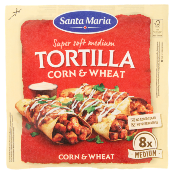 Santa Maria Super soft medium Tortilla Corn & Wheat 8x Medium 336 g